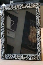 Miroir de table, A Poser/Cadre à décor de Dragon Mythique Feng-Shui. Dim 23x17,5