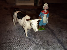 Quiralu SC Britains FL - fermière avec son bidon de lait et vache - plomb -USURE