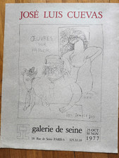 Affiche de Galerie - José Luis Cuevas  1977 Galerie de Seine - œuvres sur papier