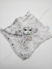 Doudou Plat/Mouchoir Carré Ours Blanc Marron/Gris Chiné Thème Flocons   Baby Nat