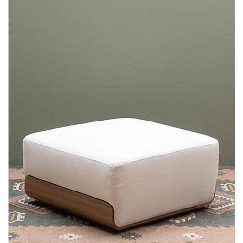 Grand pouf blanc bouclettes