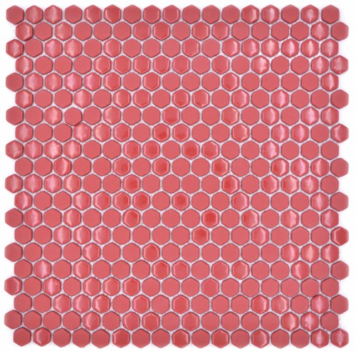 Pâte verre rouge hexagone - pâte,