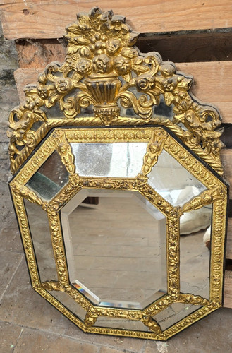 Ancien miroir mural bois - ancien,
