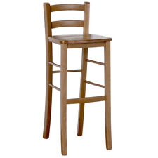 Tabouret De Bar En Bois Noyer Clair H 80 Cm Avec Assise En Massif