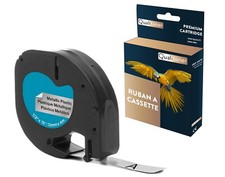 Ruban S0721730 91208 pour DYMO Letratag compatible noir sur fond métallique x 1