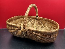 Panier ancien Osier Panier à Cueillette bon état 41 x 27 x 26 cm