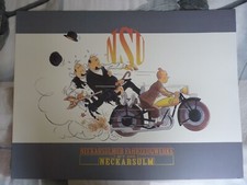 Affiche Tintin, les Dupont et Milou en moto par Pascal Somon 