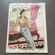 Revue Mon Ouvrage Numéro 41  - Un Ensemble Pratique - Février 1952 -Mode Vintage