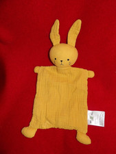 Doudou Plat Alinéa Mini Lapin Lange Jaune Orange
