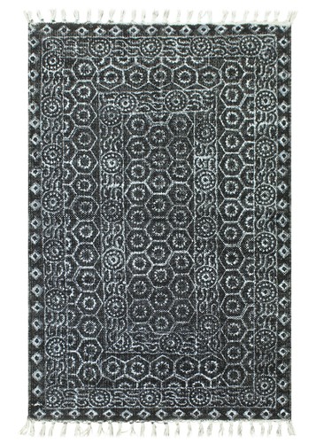 Handmade coton bleu - bleu, tapis