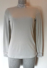 DAMART LACE TRIM LONG SLEEVE T-SHIRT MANCHES LONGUES THERMOLACTYL DEGRÉ 3 SIZE S