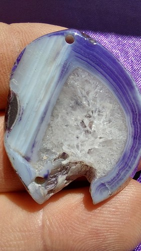 Pendentif agate violet et - en,