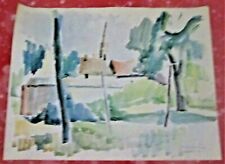 * POSTER D'ART * ANDRE LEMAITRE * AQUARELLE * PAYSAGE * CESNY-AUX-VIGNES * 1969