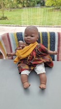 Poupée avec bébé couleur noir Nines xlrtesanals d'Onil Parfait état