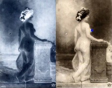 photo NEGATIF verre NU EROTIQUE  1900  / 9 x 14.5 cm / 221 /  risque sexy nude