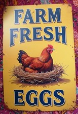 PLAQUE FERME POULE VINTAGE