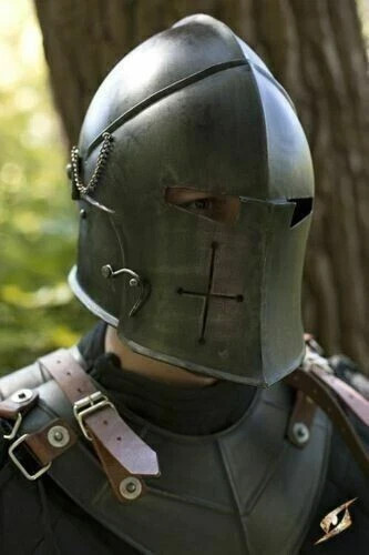 Casque médiéval barbuta - casque,
