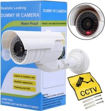 Fausse caméra de surveillance LED IP 65 blanche
