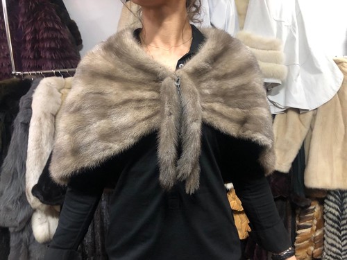 écharpe vison taupe avec - en,