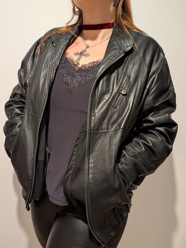 Veste noire 100 cuir homme - 100%,
