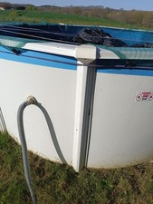 Kpiscine hors sol acier gris anthracite ovale 7.4x 3.99 x h.1.22 m