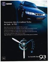 PUBLICITE  ADVERTISING   1998   SAAB    LA 93 TID