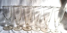 6 ANCIENS VERRES DROIT A ABSINTHE BAR BISTROT   HAUTEUR  20 CM  avec cuillères