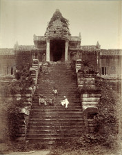 CAMBODGE Ca 1886 Temple d'Ang-Kor Wat  Le grand escalier d'honneur