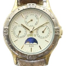 Montre Seiko Alba Spire-G Quartz Phase de Lune Triple Calendrier V33F-6C20...