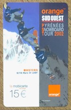 PYRÉNÉES SNOWBOARD MOBICARTE SPÉCIMEN CARTE ORANGE MBC MOBI TELECARTE PHONE CARD