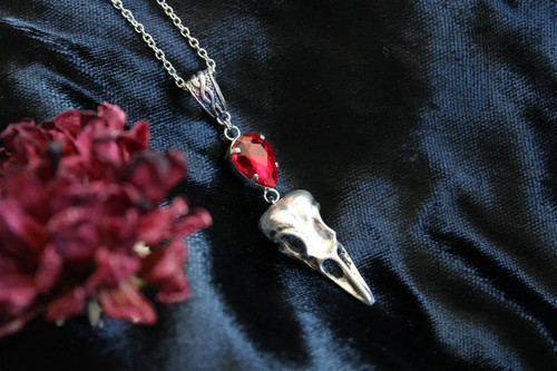 Swarovski and raven necklace - raven,