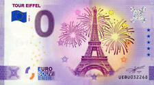 75007 Tour Eiffel 6, Feu d'artifice, 2022, Billet Euro Souvenir