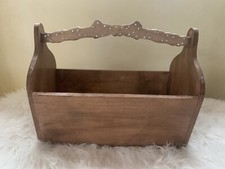 Ancien grand panier bois rectangulaire 