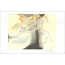 DALI Salvador - Lithographie "Les chevaux Daliniens, Pégase" 36x56cm - 1983