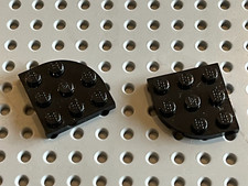 2 x LEGO Black Plate Round Corner 3x3 Ref 30357 / Set 75227 75304 8143 10233 ...
