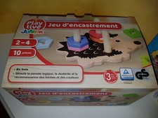 Jeu d'encastrement bois forme hérisson ludique enfant couleur chiffre 2 à 4 ans