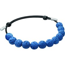 Calvin Klein Soulful Bracelet pour Femme Cuir Noir Perles Bleu GR. XS/S 17 CM