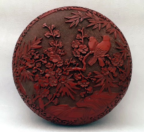 Chinese red lacquered - , box