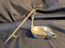 Ancienne Lampe à Huile Mazout à Suspendre, Bronze, XIXe, Réparation ancienne 