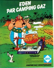 Publicité advertising 118  1980   Camping Gaz l réchaud Eden Obélix  uderzo & Go