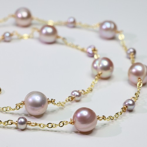 Collier argent perles - argent, en