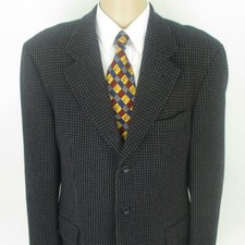 42 R HUGO BOSS Beige Noir Pure Laine 3 Boutons Hommes Blouson Sport Blazer