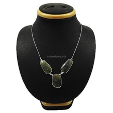 Coussin Multi Saphir Pierre 925 Argent Sterling Femme Chaton Neuf Collier Grappe