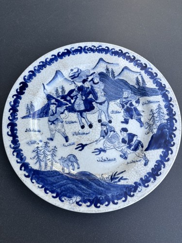Assiette porcelaine bleu blanc