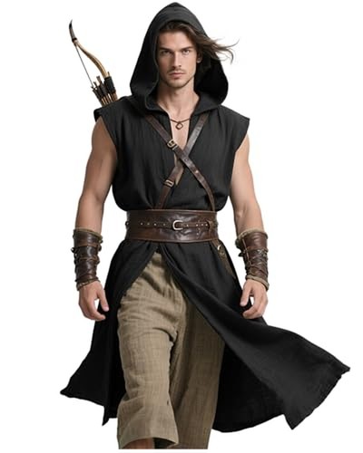 Medieval sleeveless hooded - medieval,