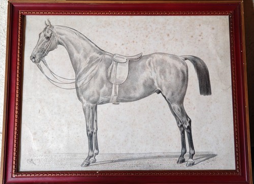 Ancien tableau cheval de - tableau,