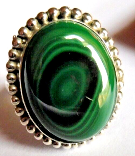 Bague malachite naturelle - bague,