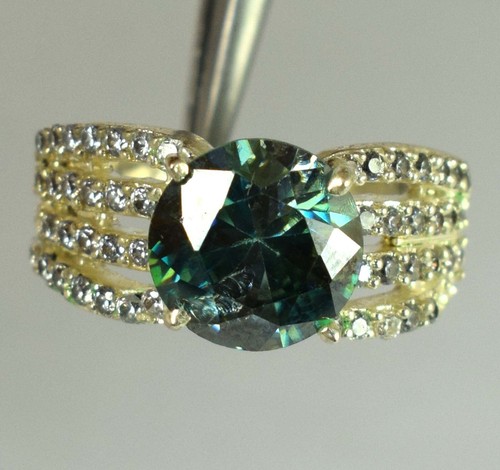 Vert diamant solitaire - 5.87, ct