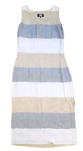 Robe été rayée gris - rayée, blanc
