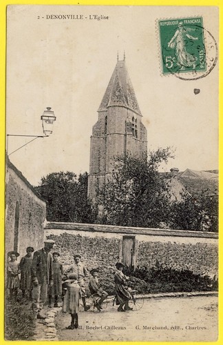 Cpa denonville écoliers vélo - cpa,